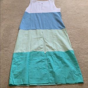 Linen striped maxi dress